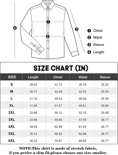 Vista 4 de Alimens & Gentle Men's Dress Shirts Long Sleeve Stretch Wrinkle-Free Solid Business Formal Casual Button Down Shirt