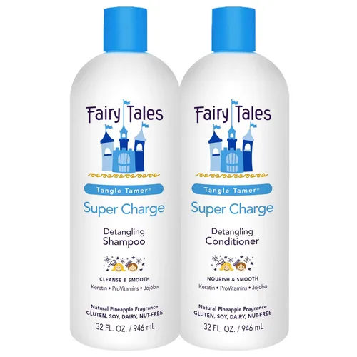 Vista 8 de Fairy Tales Tangle Tamer Champú y acondicionador desenredante para niños, ultra hidratante y protección antiencrespamiento, sin parabenos, sin