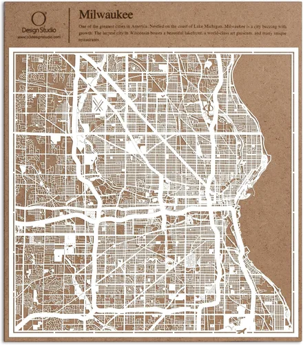 Vista 94 de O3 Design Studio Aberdeen - Mapa de papel cortado en papel blanco de 12 x 12 pulgadas