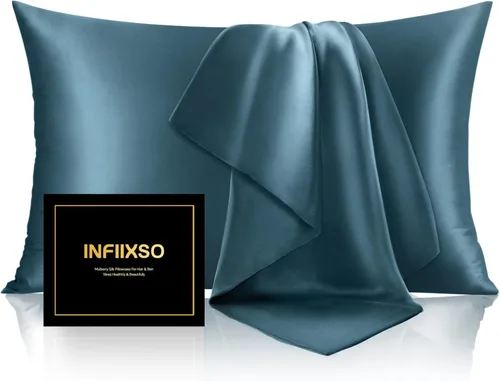 Vista 33 de INFIIXSO Funda de almohada de seda de morera, para cabello y piel, tamaño estándar, cremallera oculta, 20 x 26 pulgadas, suave y refrescante