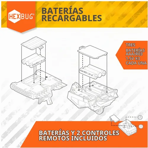 Vista 5 de HEXBUG BattleBots Arena Bite Force & Blacksmith, robot de juguete de control remoto para niños con más de 20 piezas, juguetes STEM para niños