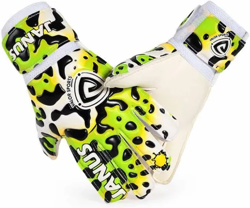 Vista 6 de Guantes de portero de fútbol para niños y jóvenes con protección profesional de los dedos, agarre fuerte, látex natural de 0.118 in