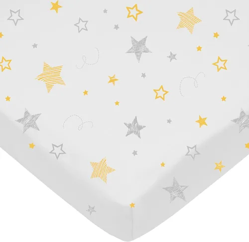 Vista 21 de American Baby Company - Sábana bajera ajustable de tejido de punto suave y transpirable 100% algodón, sábanas de practicuna, Estrellas azules