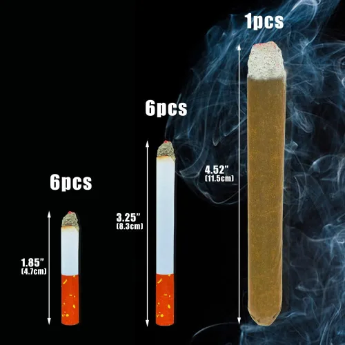 Vista 5 de Cigarrillos falsos de hojaldre que hacen humo, 6 cigarrillos y 6 medios cigarrillos y 1 cigarros, cigarrillos de imitación con un aspecto realista