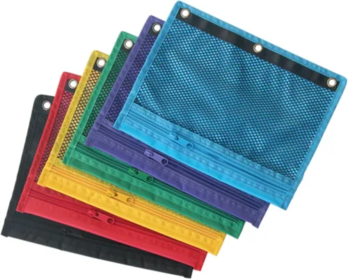Vista 8 de School Smart Bolsas de malla con cremallera, 10 x 7-1/2 pulgadas, colores surtidos, paquete de 12