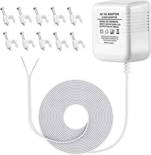 Vista 7 de Transformador de Timbre 24V Adaptador para Ring Video Doorbell, Fuente de Alimentación Cable C de 16.4 pies de Largo, Compatible con Ring, Nest
