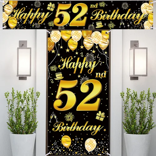 Vista 13 de Cartel para puerta de cumpleaños número 15, decoraciones de cumpleaños para hombres, decoración de fiesta de cumpleaños, telón de fondo de cumpleaños
