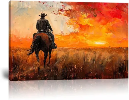 Vista 29 de Arte de pared de vaquero occidental Imágenes de mujeres vaquero Impresiones Póster de lienzo del suroeste Arte de decoración de pared occidental