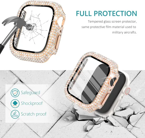 Vista 106 de Surace Bling - Carcasa con protector de pantalla para Apple Watch Series 3, 2, 1 de 1.496 pulgadas