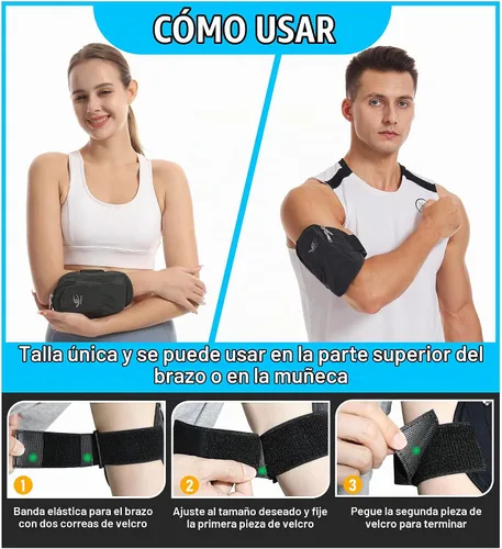 Vista 6 de HiRui Soporte universal cómodo para teléfono, pulsera ajustable para ejercicio, compatible con iPhone 17/16/15/14/Plus/Pro Samsung Galaxy todos
