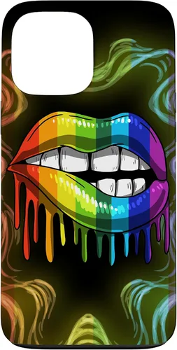Vista 24 de Rainbow Lip Drip Lesbiana Gay Pride Bisexual Transgénero LGBT Funda para iPhone 17