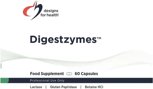 Vista 3 de Designs for Health Digestzymes - Enzimas digestivas + clorhidrato de betaína para alivio de gases y hinchazón - Pepsina, bilis de buey, enzima