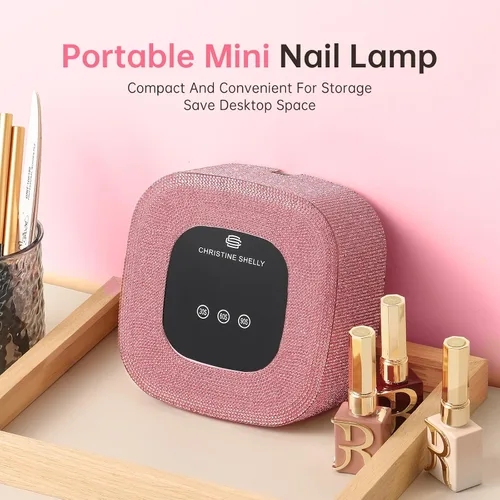 Vista 8 de 48W UV LED Nail Lamp Mini Nail Dryer for Gel Polish Portable UV Light for Nails Plug-in Diamond Nail Light with 3 timer settings touch control LCD