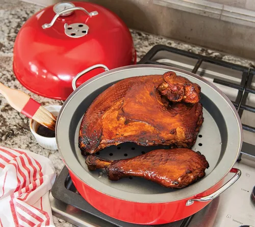Vista 6 de Nordic Ware Ahumador de Hervidor para Estufa, Tamaño Completo, Rojo