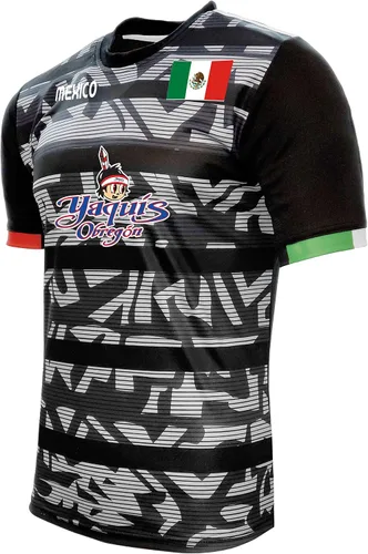 Vista 2 de Jersey México Yaquis de Obregon 100% Poliéster NegroGris_Hecho en México