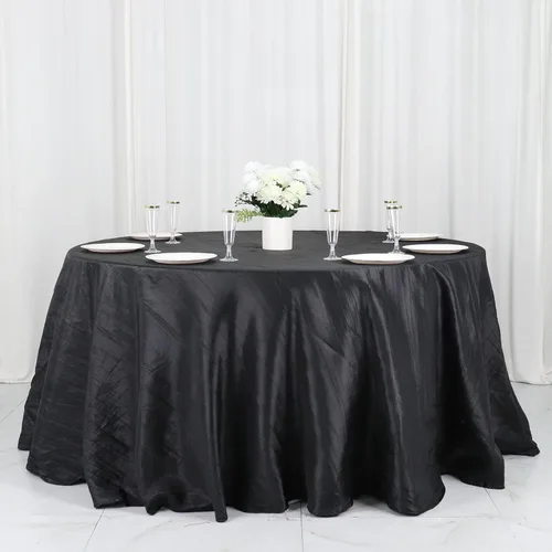 Vista 8 de Tableclothsfactory Mantel rectangular de tafetán arrugado de acordeón azul polvoriento, de 60 x 102 pulgadas, perfecto para ceremonias de boda