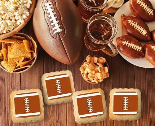 Vista 3 de Galletas de fútbol del Super Bowl envueltas individualmente, decoraciones de galletas de azúcar, regalos de fiesta, paquete de 24