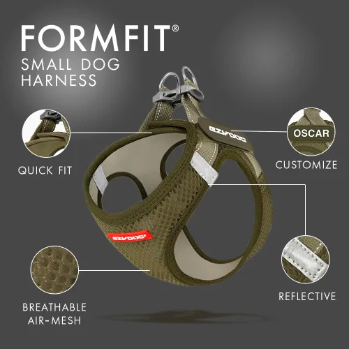 Vista 2 de EzyDog FORMFIT Arnés para perro de tamaño pequeño, color negro, XS