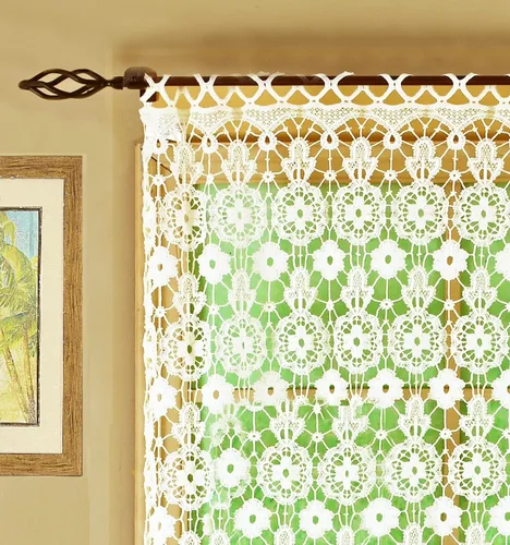 Vista 14 de Cortina de Medallón Macramé de Today's Curtain 30 cm, Color Écru, 89 cm x 30 cm