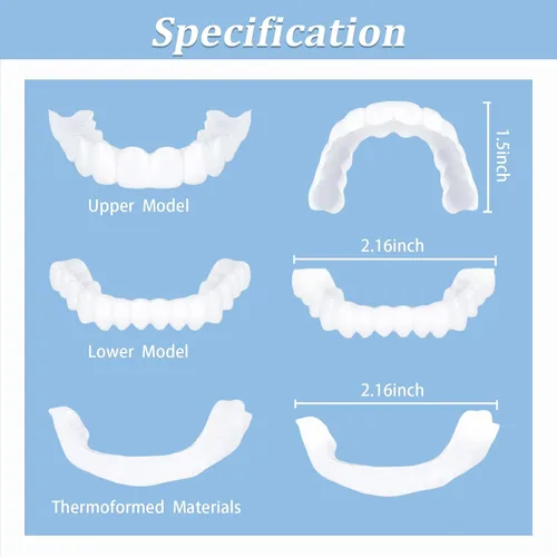 Vista 7 de Temporal: 2 pares para la restauración de la sonrisa - Ajustable, cómodo y de aspecto natural (2)