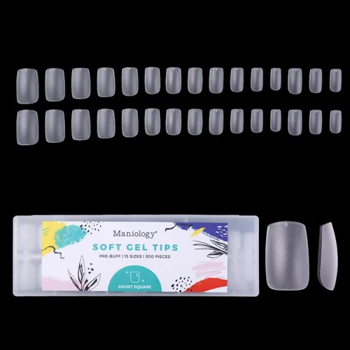 Vista 8 de Maniology Puntas de uñas de cobertura completa para extensión (15 tamaños, 300 piezas), uñas a presión (almendra corta)