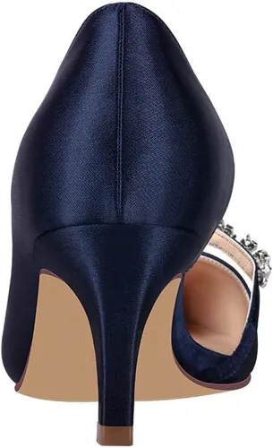 Vista 6 de Erijunor - Zapatillas cerradas para mujer con corte DOrsay y tacón kitten medio - Zapatos para fiestas y bodas