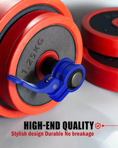 Vista 6 de Mini Pro Barbell Clips de 1 pulgada I Collar de barra ajustable de varios tamaños I Abrazaderas de barra de 1 pulgada, clips de peso de liberación