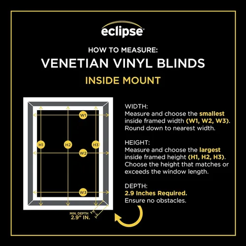Vista 7 de Eclipse Persianas de Vinilo Premium de 2 Pulgadas para Filtrado de Luz y Privacidad, Persianas Duraderas para Oscurecer Habitaciones para el Hogar u