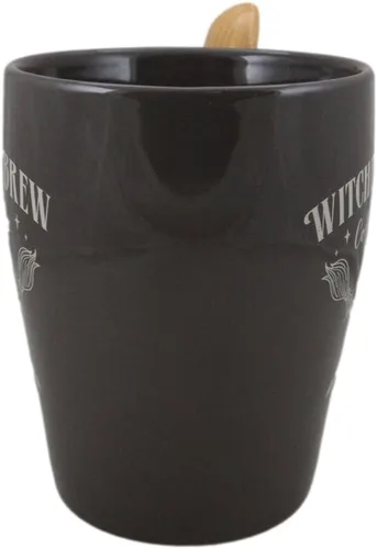 Vista 4 de Ebros Gift Wicca - Juego de tazas y cucharas de cerámica con mango de cuchara y taza de café de 15 onzas