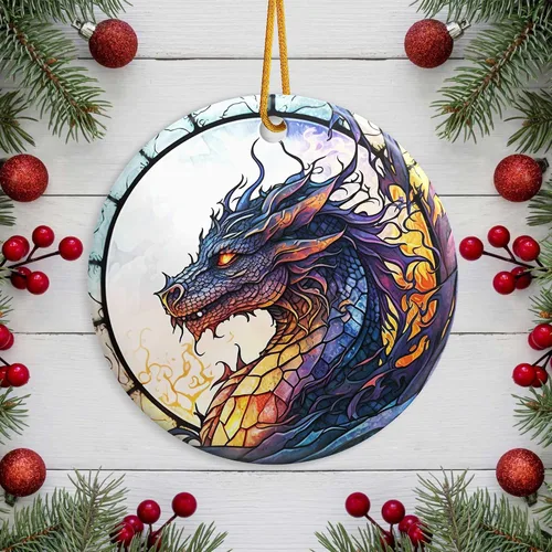 Vista 5 de Adorno de Navidad de dragón 2025, adorno de Navidad, adornos de árbol de Navidad, accesorios para colgar, decoración de Navidad, amantes del dragón