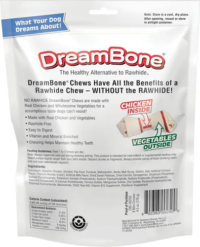 Vista 2 de DreamBone Mini masticables, hechos con pollo y verduras reales, masticables para perros sin cuero crudo, 8