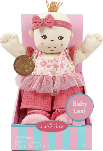 Vista 5 de Madame Alexander Muñeca de tela Baby Alex de 12 pulgadas, tono de piel oscuro Bebé Alex