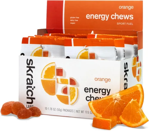 Vista 12 de Skratch Labs Energy Chews Gomitas de cafeína para correr, ciclismo y rendimiento deportivo, alternativa al gel, cereza agria (paquete de 10), sin