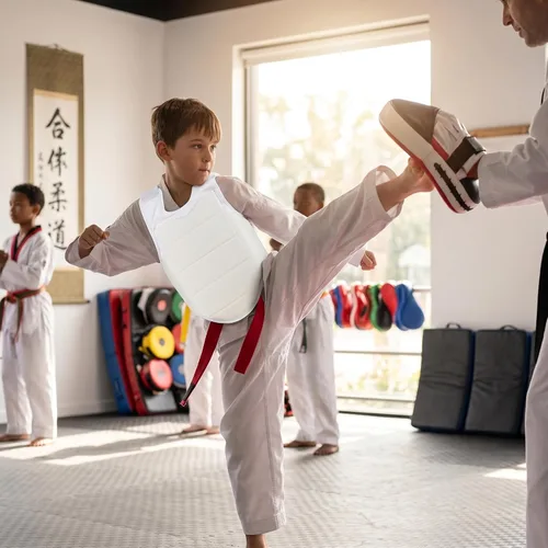Vista 2 de Unisex Adulto Niño Taekwondo Karate Protector de Pecho Chaleco Boxeo Karate Protector de Pecho Accesorio
