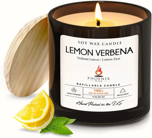 Vista 11 de Vela perfumada – Lujoso tarro de vela de vidrio negro translúcido de 14 onzas – Se quema durante 100 horas – Recargable para siempre