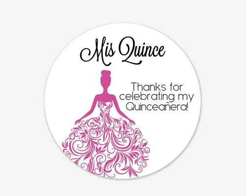 Vista 10 de Calcomanías de quinceañera de 40 quilates, membrillo MI, calcomanías en español o inglés para cumpleaños número 15 (027-S-BG)