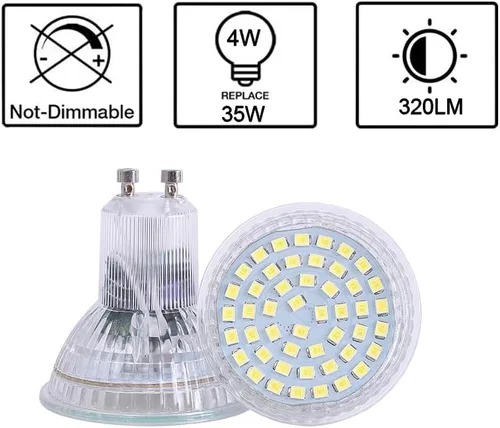 Vista 5 de Bombilla LED MR16 GU10 4W 85-265V 120V no regulable 6000K luz diurna blanca foco LED 35w reemplazo de bombilla halógena (blanco frío 6000k 6 piezas)