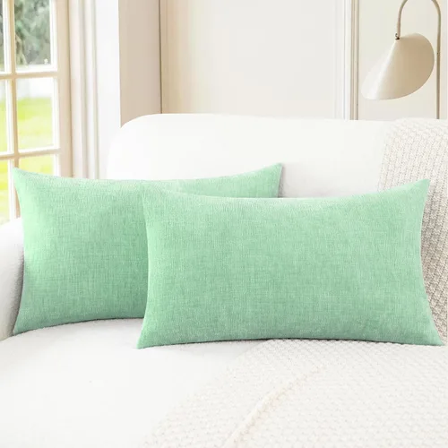 Vista 90 de CaliTime - Paquete de 2 fundas de almohada acogedoras para sofá, decoración del hogar, felpilla suave teñida sólida, 16 x 16 pulgadas, marrón Marrón