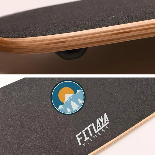 Vista 8 de Fitlaya Fitness Equipo de entrenamiento de madera para entrenamiento de fitness, hockey, patineta, surf y snowboard