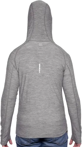 Vista 2 de MERIWOOL Sudadera con capucha para hombre, ligera, de lana merina, manga larga, térmica