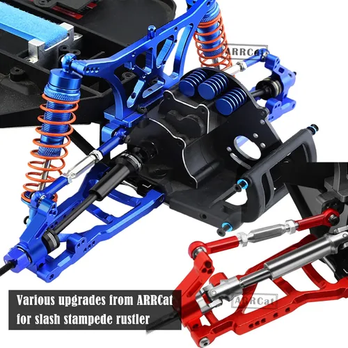 Vista 6 de Piezas de mejora, tensores Camber Links para 1/10 Slash 2WD 4X4/Rustler 2WD 4X4/Hoss 2WD 4X4/Stampede 2WD 4X4 RC camión, tensores ajustables
