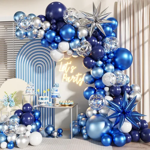 Vista 24 de Kit de Arco de Guirnalda de Globos Negros y Dorados, 140 Piezas de Globos de Confeti Negros y Dorados con Estrellas para Cumpleaños, Graduación, Año