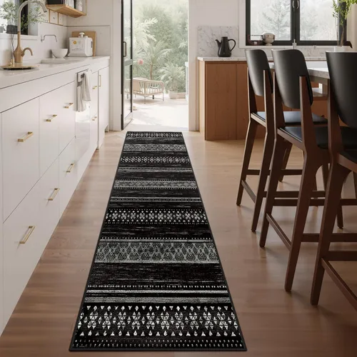 Vista 38 de BESTSWEETIE Alfombras de área de 2 x 3 pies para sala de estar, lavables, marroquíes, rústicas, geométricas neutrales, de pelo bajo