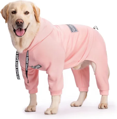 Vista 10 de Sudadera con capucha para perros de invierno para perros grandes y medianos, sudadera con capucha de 5 patas, sudadera con capucha de forro polar