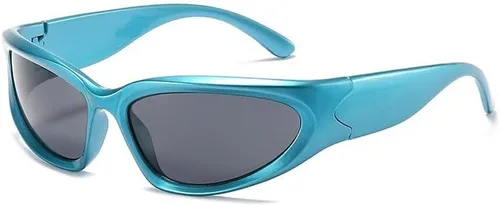 Vista 2 de Y2K - Lentes de sol envolventes para hombres y mujeres, accesorios de los años 2000, lentes cibernéticos, deportivos, motociclistas, protección UV400