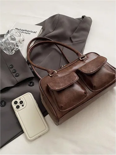 Vista 4 de GORGLITTER Bolso de hombro vintage para mujer Y2k 90s Top Handle Designer Bolso