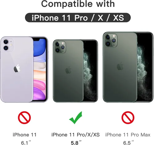 Vista 3 de JETech Protector de pantalla de cobertura completa para iPhone 11 Pro/Xs/X, paquete de 3 Vidrio templado Black Edge 9H, transparente HD