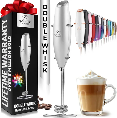 Vista 570 de Zulay Milk Boss Espumador de leche potente manual, hace espuma para latte, batidor para mezclar bebidas, café, miniespumador para capuchino, frappé