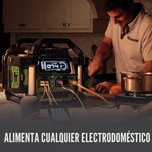Vista 5 de EGO POWER+ Estación de energía portátil, 3000 W, alimentada por batería, generador inversor para el hogar y al aire libre, incluye (2)