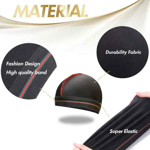 Vista 3 de ForceWave Gorro ondulado para ondas 360 ondas, gorra de compresión transpirable para hombres, protector de cabello elástico para dormir